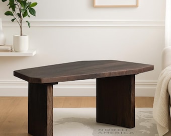 Oak Coffee Table – Handmade Japandi Wooden Table For Living Room, Modern Minimalist Sofa Or Books Table, Scandinavian Eco Friendly Decor