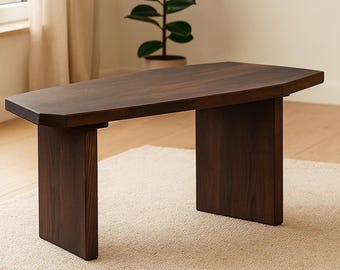 モダンな木製コーヒーテーブル、ジャパニーズスタイルのオーク材テーブル、ハンドメイドのスカンジナビア家具、ミニマリストなソファテーブル、持続可能なエコホームデコレーション