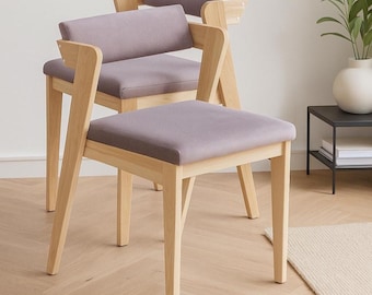 Scandinavian Oak Accent Chair, Handmade Wooden Armchair, Modern Dining or Living Room Chair, Minimalist Solid Wood Furniture