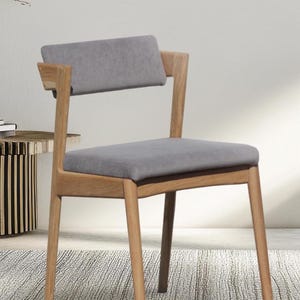 Chaise d&#39;appoint pour table à manger, Chaise haute confortable de salle à manger, Chaise contemporaine en chêne pour table à manger, Chaise de mobilier esthétique