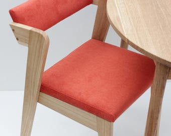 Scandinavian Solid Oak Dining Chair, Modern Wooden Accent Chair For Kitchen Or Living Room