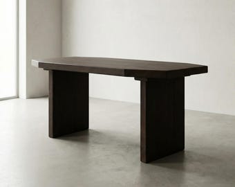 Mesa de centro moderna Japandi de roble macizo, estilo minimalista escandinavo, hecha a mano, para sala de estar o sofá.