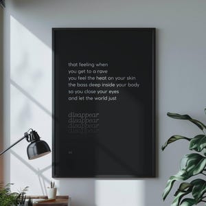 World disappears at a rave | drum and bass techno edm music artwork | rave theme prints | gifts for ravers and music lovers | minimalistic