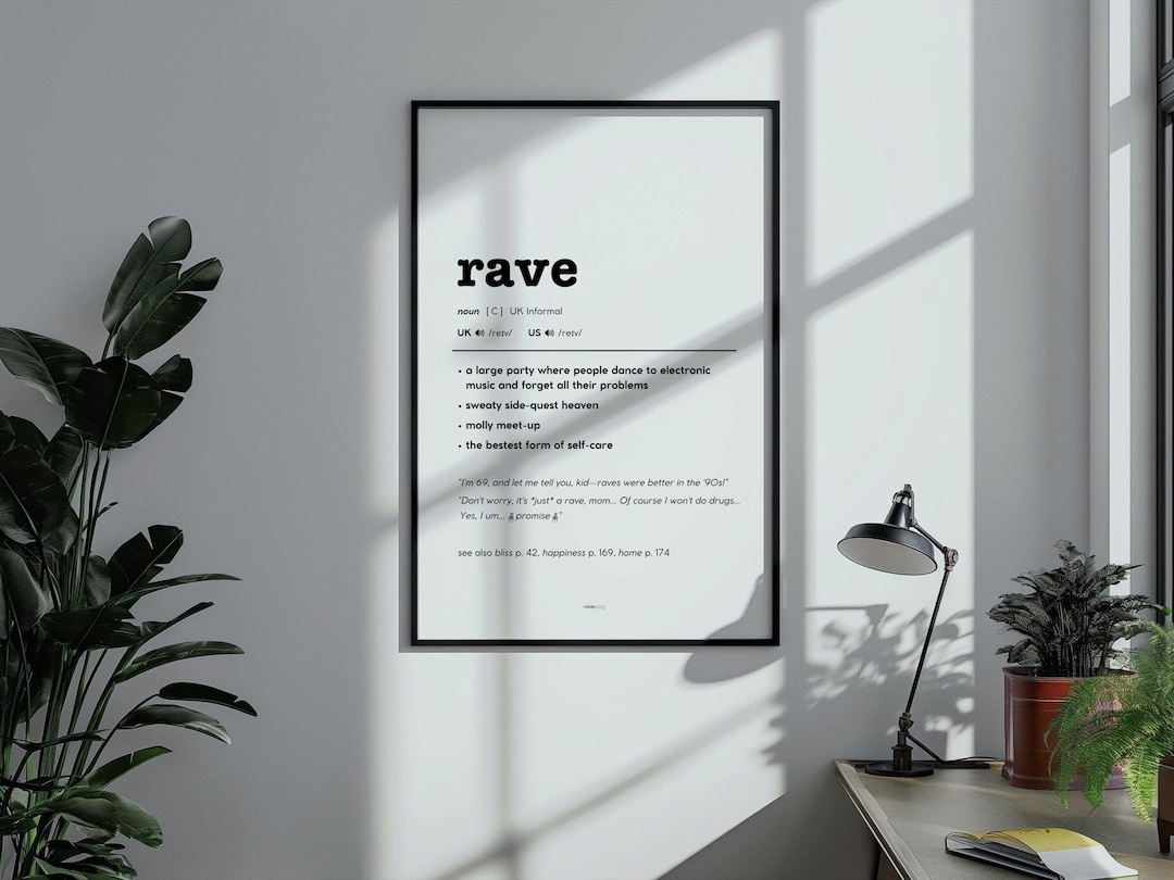Rave Dictionary Definition | Funny Gifts for Ravers, Music Lovers ...