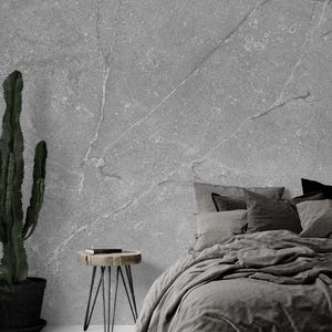 Carta da parati in marmo grigio / Stacca e attacca / Decorazione murale rimovibile per casa e ufficio / Design d'interni moderno