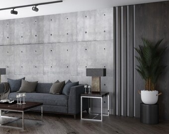Industrial Wallpaper Gray Concrete Mural Modern Wall Paper Cement Peel Stick Removable Minimal