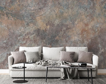 Abstract Texture Wallpaper Brown Rust Mural Industrial Wall Paper Peel Stick Removable Concrete Effect