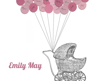 Baby Shower Guestbook -Baby Carriage