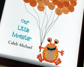 Baby Shower or Birthday Party Guest Book Alternative - Gus the MONSTER