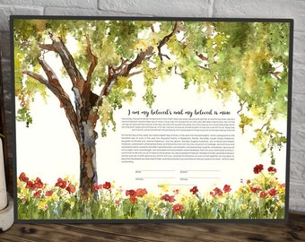 Modern Ketubah, Reform Ketubah, Tree of Life, Interfaith Ketubah, Orthodox Ketubah, Jewish Wedding, Custom Ketubah, LGBTQ