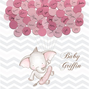 Baby Shower Guest Book Alternative Print Girl image 1