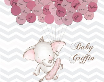 Baby Shower Guest Book TUTU Elephant - Guest Book Elephant