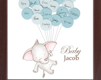 Baby Shower Guest Book Elephant - Guest Book Alternative Elephant