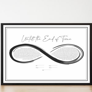 Reform Ketubah, Modern Ketubah, Minimalist Ketubah, Custom Ketubah, Simple Ketubah, Interfaith Ketubah, Orthodox Ketubah Infinity, LGBTQ image 1