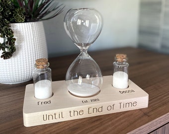 Unity Sand Ceremony Set with Hourglass - New Couples - Blended Family - Until the End of Time - Sand Ceremony with Hourglass - Beach Wedding