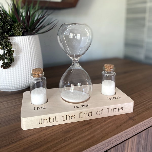 Unity Sand Ceremony Set with Hourglass - New Couples - Blended Family - Until the End of Time - Sand Ceremony with Hourglass - Beach Wedding