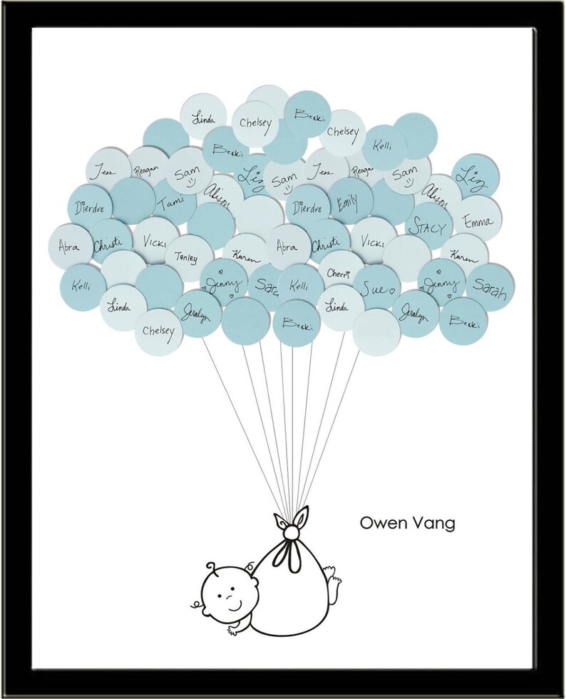 Unique Baby Shower Guest Book Print Boy Etsy