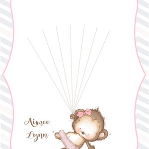 Baby Shower Guest Book Alternative Print - Ballerina Monkey - Etsy