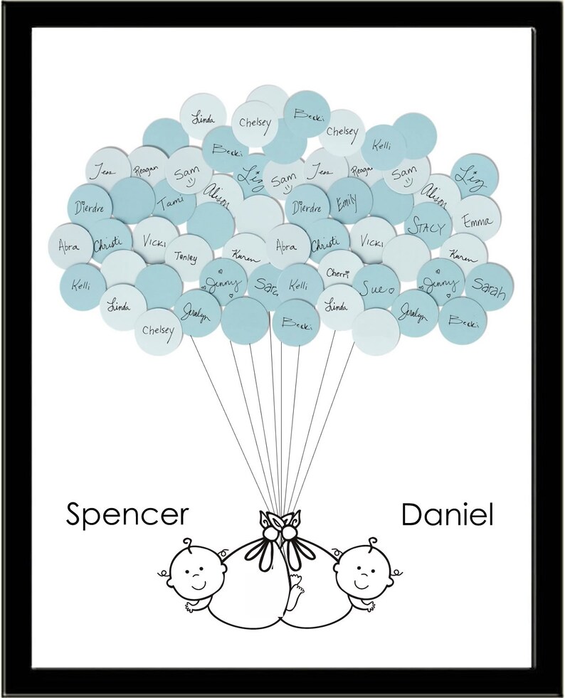 Baby Shower Guest Book For Twins Etsy