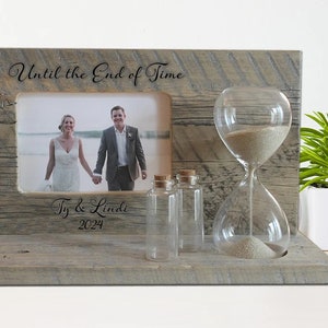 Sand Ceremony Set with Custom Engraving and Hourglass Beach Wedding Blended Family image 1