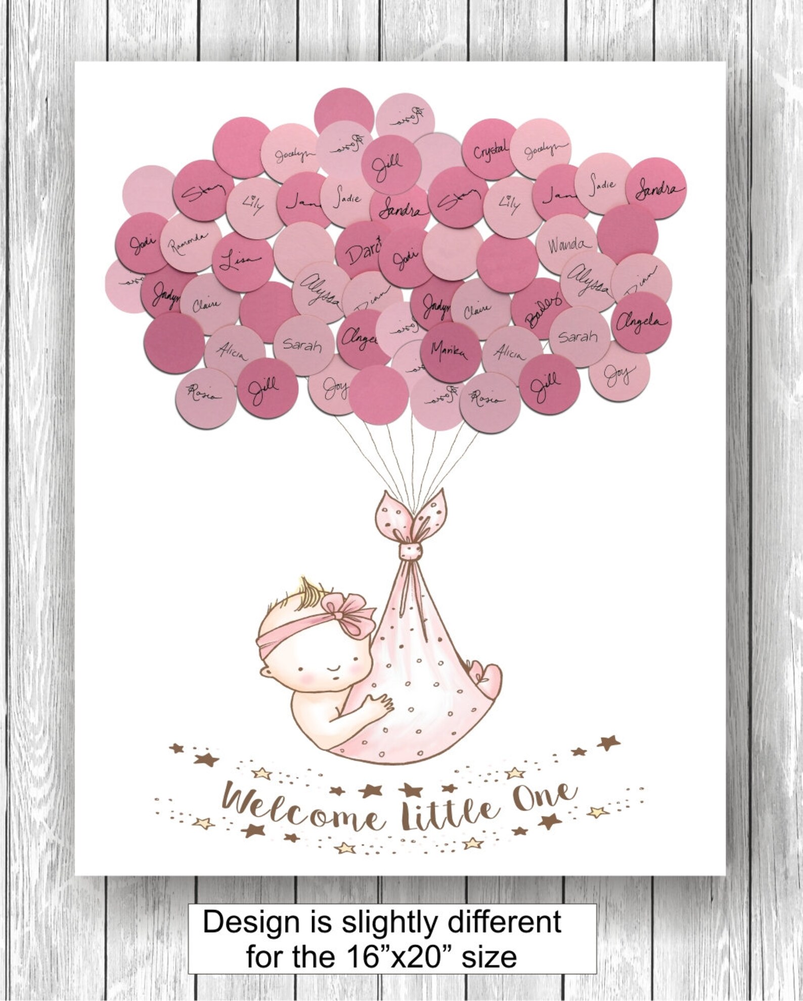 Baby Shower Guest Signin Guest Book Alternative Baby Girl Etsy