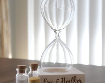 Sand Ceremony Contemporary Hourglass Set - Beach Wedding - Blended Family