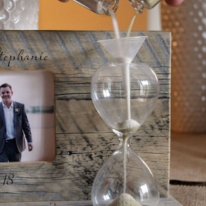 Sand Ceremony Set with Custom Engraving and Hourglass Beach Wedding Blended Family image 2