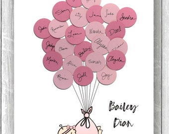 Baby Shower Guest Book Print - Color - Girl