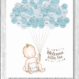 Baby Shower Guest Sign-In Guest Book Alternative Baby Boy New Design image 3