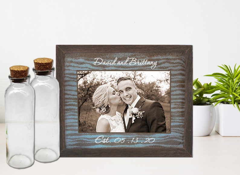 Unity Sand Ceremony Frame Set In Dark Barnwood Shabby Chic Image 0