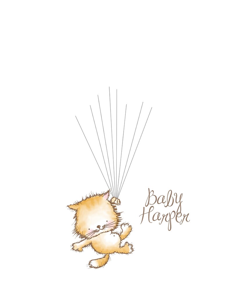 Kitten Cat Theme Baby Shower Guestbook Print Girl Etsy