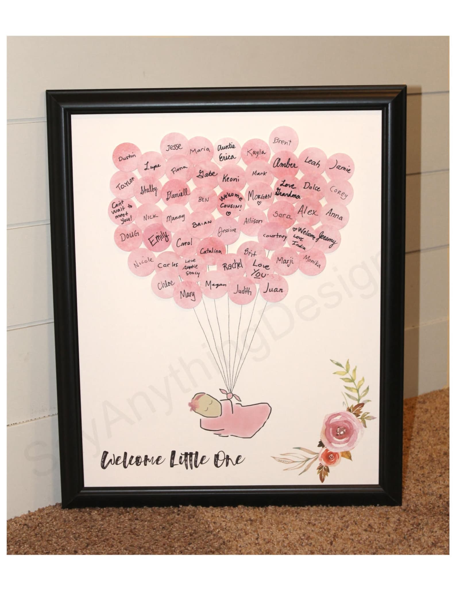 Baby Shower Guest Signin Guest Book Alternative Baby Girl Etsy