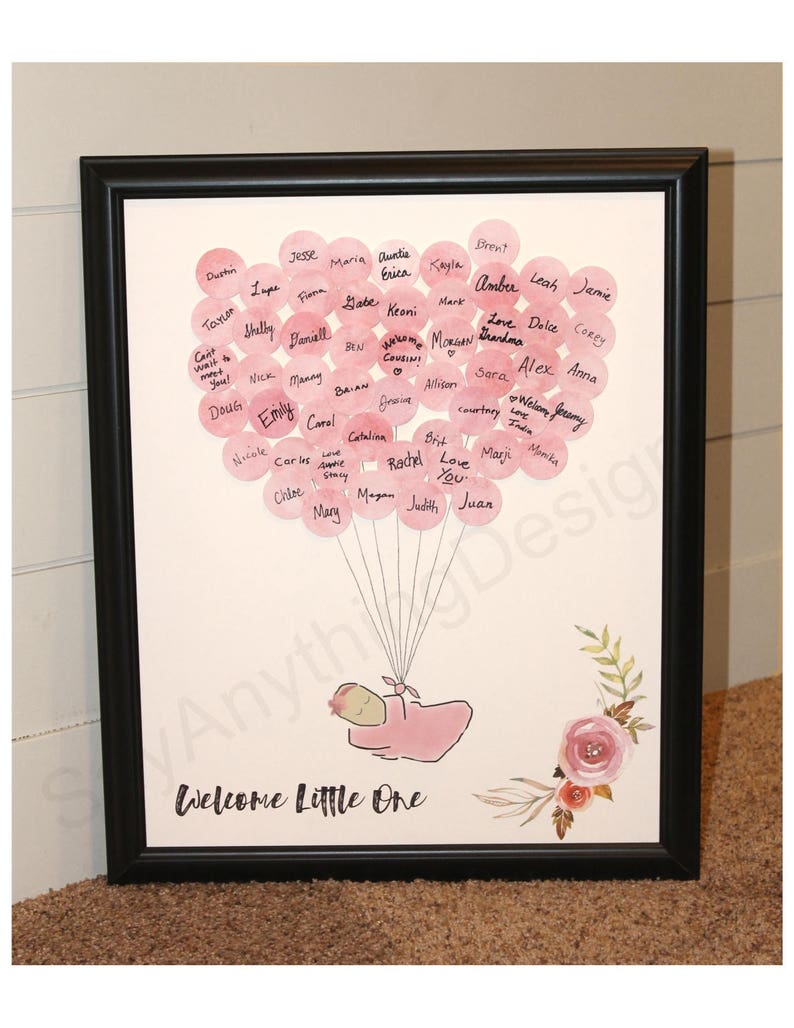 Baby Shower Guest Signin Guest Book Alternative Baby Girl Etsy