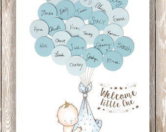 Baby Shower Guest Sign-In - Guest Book Alternative Baby Boy