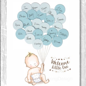 Baby Shower Guest Sign-In Guest Book Alternative Baby Boy New Design image 1