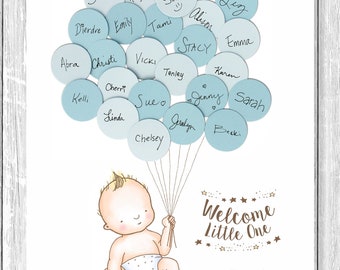 Baby Shower Guest Sign-In - Guest Book Alternative Baby Boy- New Design!