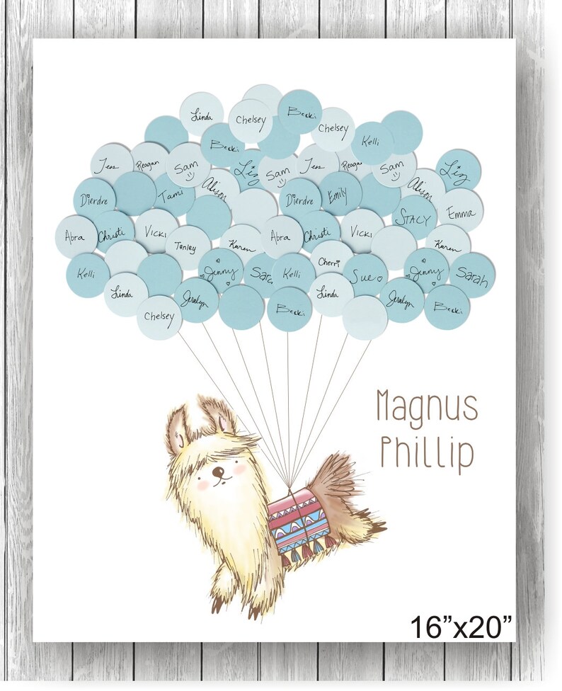 Baby Shower Guest Book LLAMA Guest Book Alternative Llama Etsy