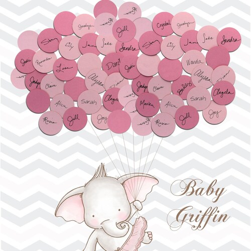 Baby Shower Guest Book Alternative Print Girl Etsy