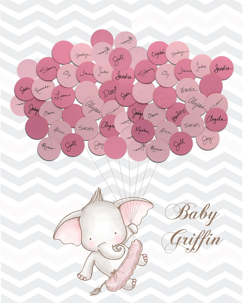 Baby Shower Guest Book Alternative Print Girl image 1