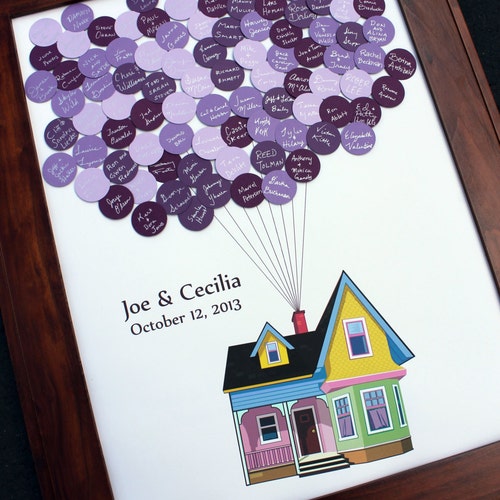 Up House With Balloons Wedding Guest Book Alternative Custom Etsy