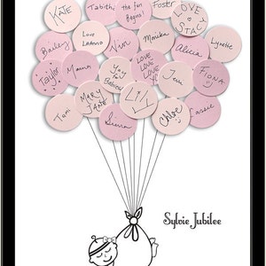 Baby Shower Guest Book Alternative Print Girl image 3