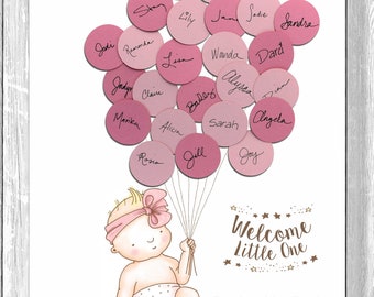 Baby Shower Guest Sign-In - Guest Book Alternative Baby Girl- New Design!