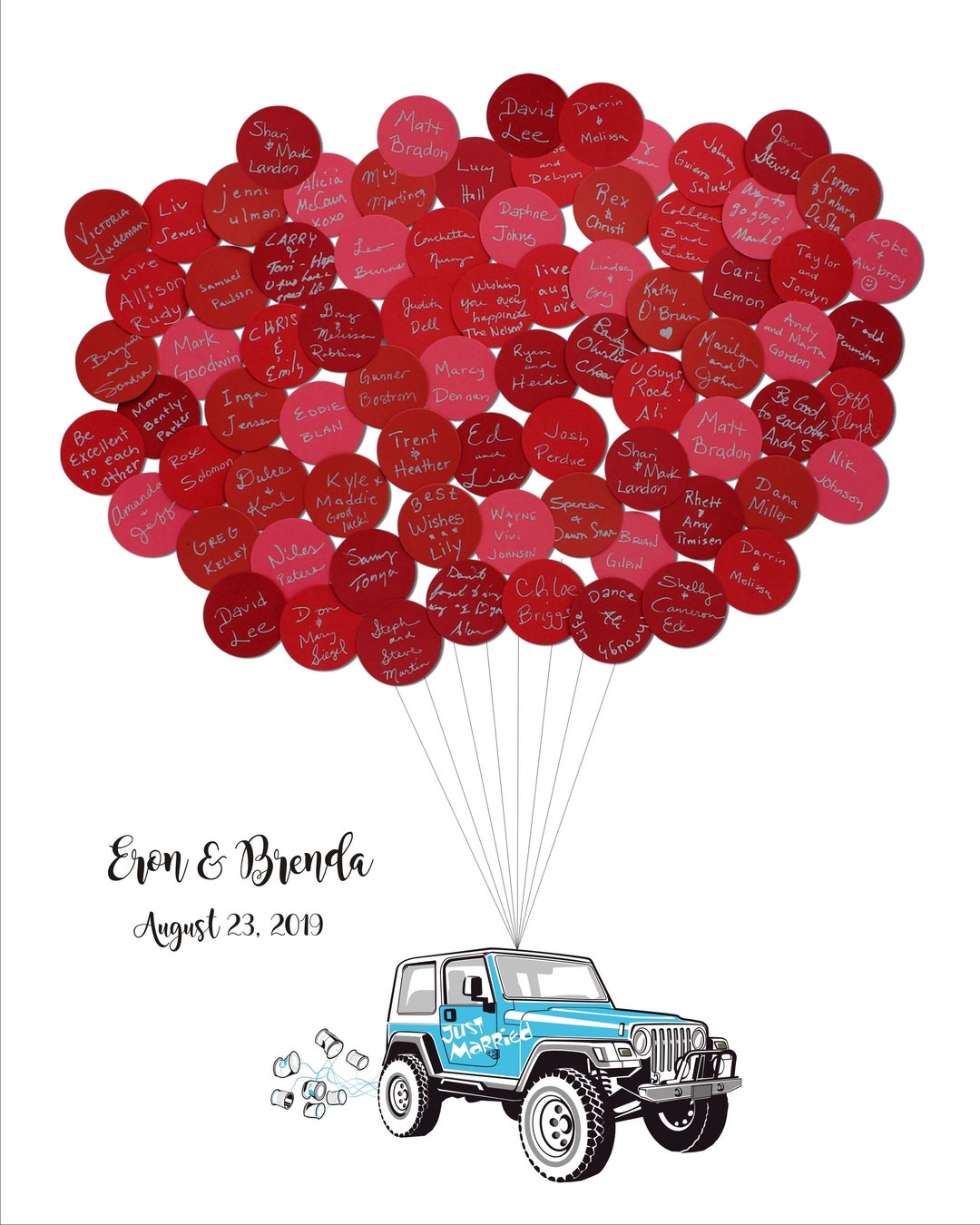 Wedding Guest Book Jeep Balloons Etsy
