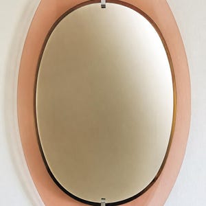 VECA Vintage-Spiegel aus bernsteinfarbenem Glas aus den 1970er Jahren, italienischer Wandspiegel, Mid-Century-Space-Age-Design, 80 x 60 cm