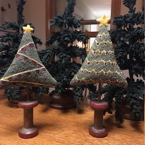 Fun Christmas Trees- Punch Needle Patterns- PDF -Instant download  embroidery holiday