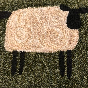 Sally the Sheep Punch Needle Kit on weavers cloth beginner Valdani ultra punch punch needle embroidery