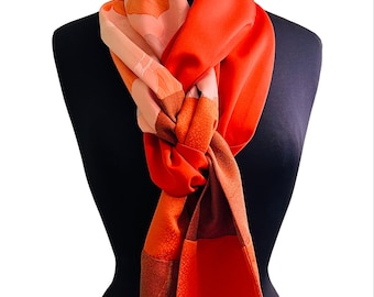 SILK SCARF made from Vintage Japanese Kimono Silk - 90" length - Free Shipping to U.S. addresses