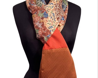 SILK SCARF made from Vintage Japanese Kimono Silk - 89" length - Free Shipping to U.S. addresses