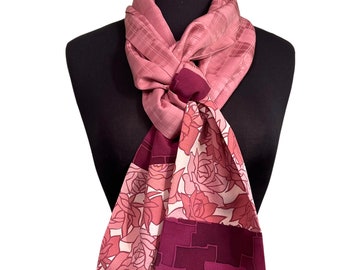 SILK SCARF made from Vintage Japanese Kimono Silk - 86" length - Free Shipping to U.S. addresses