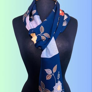 SCIARPA IN SETA realizzata in seta da kimono giapponese vintage - lunghezza 88" - Spedizione gratuita per indirizzi negli Stati Uniti